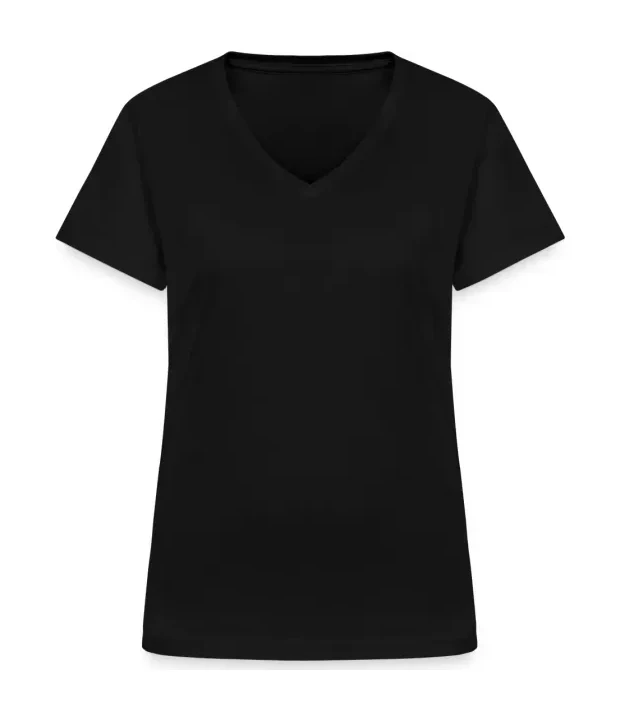Softstyle Ladies V-Neck T-Shirt in Schwarz, Vorne
